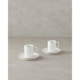 English Home Angely 4 Parça Kahve Fincan Takımı Beyaz New Bone China Kulplu Desensiz