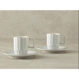English Home Angely New Bone China 4 Parça 2 Kişilik Kahve Fincan Takımı Gri - Antrasit - Mavi - 100 ml