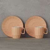 English Home Angely New Bone China Somon 4 Parça 2 Kişilik Kahve Fincan Takımı