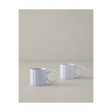 English Home Angled New Bone China 2 Parça 2 Kişilik Kahve Fincan Takımı 90 ml Lila