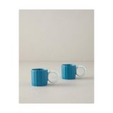 English Home Angled New Bone China 2 Parça 2 Kişilik Kahve Fincan Takımı 90 ml Turkuaz, 10042274