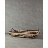 English Home Bamboo Bambu Dekoratif Tepsi Natural-Siyah - 65 x 42 x 18 cm - Siyah - Bej