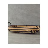 English Home Bamboo Bambu Dekoratif Tepsi Natural-Siyah