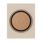English Home Barley Dekoratif Jüt Kilim 120 cm Natural-Siyah