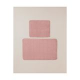 English Home Basicline Kaydırmaz Taban Banyo Paspası Seti 60X100 cm + 50X60 cm Gül Kurusu