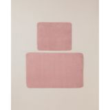 English Home Basicline Kaydırmaz Taban Banyo Paspası Seti 60X80 cm + 40X60 cm Gül Kurusu - Açık Pembe