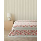 English Home Bera Baskılı Pamuklu Tek Kişilik Pike 150X220 cm Pembe - Açık Pembe