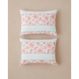 English Home Bera Kolay Ütülenir 2'li Yastık Kılıfı 50x70 cm Pembe Çiçek Desenli Şık Tasarım