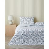 English Home Berryland Kolay Ütülenir Çarşaflı Çift Kişilik Nevresim Takımı 200x220 cm Mavi-Turuncu - Mavi - Turuncu