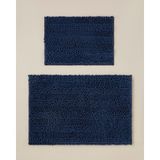 English Home Big And Tiny Kaydırmaz Taban Banyo Paspası Seti 60X90 + 40X60 cm Mavi