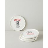 English Home Bistro Seramik 4'lü Pasta Seti 20 cm Kırmızı-Siyah - Kırmızı - Siyah