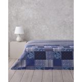 English Home Bleublanc Patch Tek Kişilik Çok Amaçlı Örtü 160X220 cm Mavi - Açık Mavi
