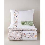 English Home Bloomy Lines Pamuk Çift Kişilik Çarşaflı Nevresim Takımı 200X220 cm Sarı - 200 x 220 cm