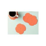 English Home Blossom Suni Deri 4'lü 10 cm Açık Pembe Bardak Altlığı