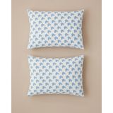 English Home Blue Bouquet 50x70 cm Kolay Ütülenir Mavi - Bej Desenli 2'li Yastık Kılıfı