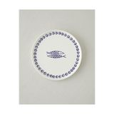 English Home Blue Fishy Seramik Pasta Tabağı 20 cm Beyaz - Lacivert