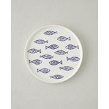 English Home Blue Rhythm Seramik Pasta Tabağı 20 cm Beyaz - Lacivert - Lacivert - Beyaz