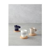 English Home Bona Stoneware 6 Parça 3 Kişilik Kahve Fincan Takımı 70 ml Siyah-Beyaz-Bej