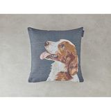 English Home Breton Goblen Kırlent Kılıfı Mavi - 45 x 45 cm