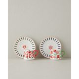 English Home Bright Match New Bone China 4 Parça 2 Kişilik Kahve Fincan Takımı 90 ml Renkli