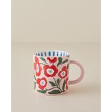 English Home Bright Parade Renkli New Bone China Kupa 370 ml 1 Parça Çiçekli Desenli