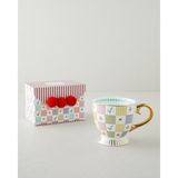 English Home Bright Vionna New Bone China Kupa 460 ml Pembe-Kırmızı-Turuncu 1 Parça Şık Tasarım - Pembe - Turuncu