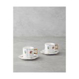 English Home Celestia Porselen 4 Parça 2 Kişilik Kahve Fincan Takımı 90 ml Renkli