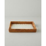 English Home Celestine Rattan Tepsi 30X30 cm Kahverengi