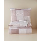 English Home Chain Patch Kolay Ütülenir Çarşaflı Çift Kişilik Nevresim Takımı 200X220 cm Mürdüm - 200 x 220 cm