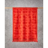 English Home Cherry Wave Kırmızı Pamuk Plaj Havlusu 70 x 140 cm Hafif ve Hızla Kuruyan