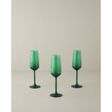 English Home Christmas Cam 3'lü Flüt Kadeh 195 ml Yeşil