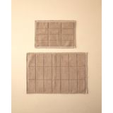 English Home Classy Diamond Pamuklu Bukle Banyo Paspası Seti Bej - 60 x 90 cm - 40 x 60 cm