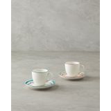 English Home Colorful Lines Porselen 4 Parça 2 Kişilik Kahve Fincan Takımı 90 ml Renkli