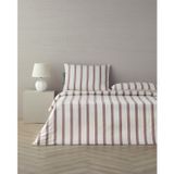 English Home Cool Stripe İpliği Boyalı Çift Kişilik Nevresim Takımı Bordo-Yeşil