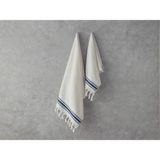 English Home Cool Stripe Pamuklu Çizgili Banyo Havlusu Takımı Ekru - Mavi - Renkli - 50 x 85 cm