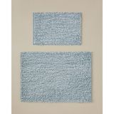 English Home Corallo Kaydırmaz Taban Banyo Paspası Seti 60X90 + 40X60 cm Mavi-Beyaz - Beyaz - Mavi