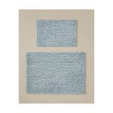 English Home Corallo Kaydırmaz Taban Banyo Paspası Seti 60x90 + 40x60 cm Mavi-Beyaz