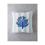 English Home Corallo Punch Nakışlı Kırlent Kılıfı 45x45 cm Mavi - Yeşil