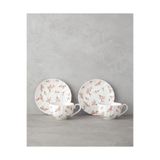 English Home Cordelia New Bone China 4 Parça 2 Kişilik Çay Fincanı Takımı 220 ml Beyaz - Pembe