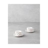 English Home Cordelia New Bone China 4 Parça 2 Kişilik Kahve Fincan Takımı 90 ml Beyaz - Pembe
