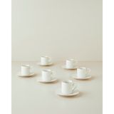 English Home Corelia Porselen 12 Parça 6 Kişilik Kahve Fincan Takımı 90 ml Beyaz-Gold - Beyaz - Gold