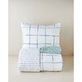 English Home Cozy Check Kolay Ütülenir Çarşaflı Tek Kişilik Nevresim Takımı 160x220 cm Mavi-Sarı - Mavi - Sarı