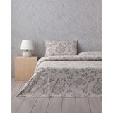 English Home Curioleaf Pamuk Çift Kişilik Çarşaflı Nevresim Takımı 200X220 cm Bej - 200 x 220 cm