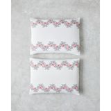 English Home Daisy Chain Kolay Ütülenir 2'li Yastık Kılıfı 50x70 cm Pembe - Beyaz