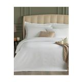 English Home Deluxe Beyaz Çizgili Pamuk Saten King Size Nevresim Takımı