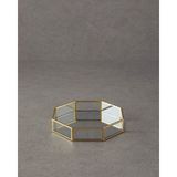 English Home Deluxe Cam Dekoratif Tepsi Gold - 19 x 19 cm