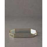 English Home Deluxe Cam Dekoratif Tepsi Gold - 27,5 x 15 cm