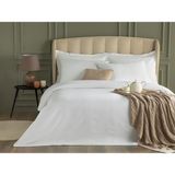 English Home Deluxe Çizgili Pamuk Saten Çift Kişilik Nevresım Takımı 200 x 220 cm Beyaz
