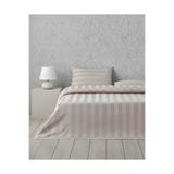English Home Deluxe Çizgili Pamuk Saten Çift Kişilik Nevresim Takımı 200x220 cm Gül Kurusu