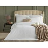 English Home Deluxe Çizgili Pamuk Saten King Size Nevresım Takımı 240 x 220 cm Beyaz - 220 x 240 cm